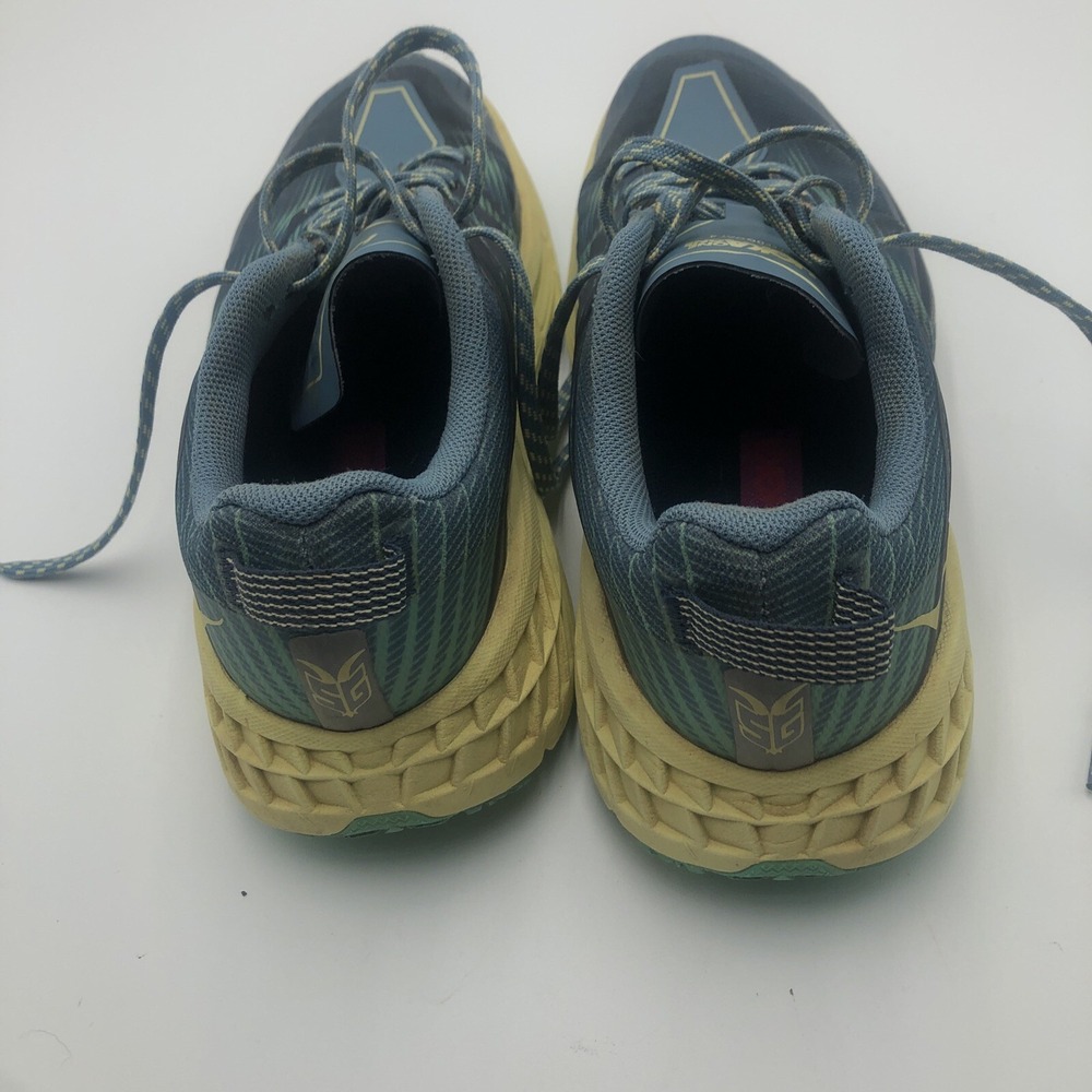 Hoka One Womens Running Shoes W Speedgoat 4 Size 9B Joggers Blue Yellow Vibram - Picture 6 of 16